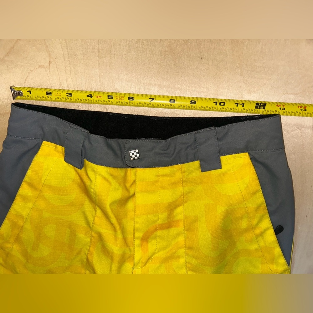 Obermeyer EXTENDED LENGTH Junior Sz 10 Snow Ski Snowboard Pants Yellow Black - Picture 10 of 16